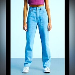 PacSun Dad Jeans Size 28 High Waist Straight Leg Distressed Hem